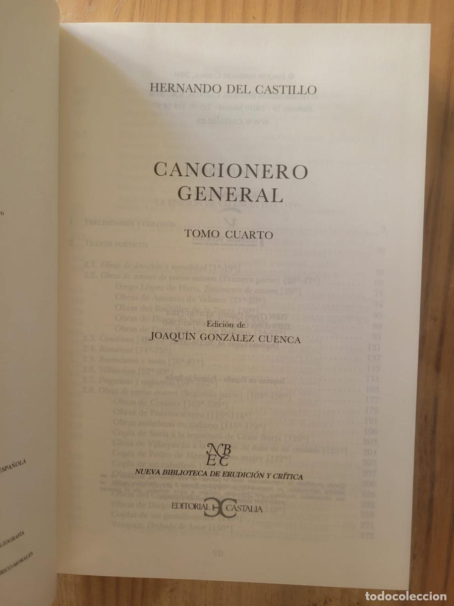 Libros de segunda mano: CANCIONERO GENERAL (T. IV) - HERNANDO DEL CASTILLO - Foto 2
