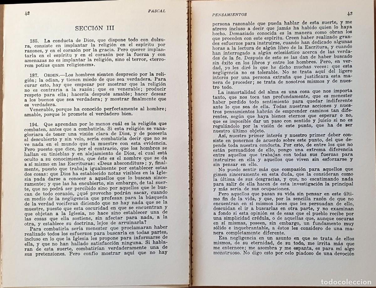 Libros de segunda mano: PENSAMIENTOS. PASCAL. AUSTRAL 1976. - Foto 3