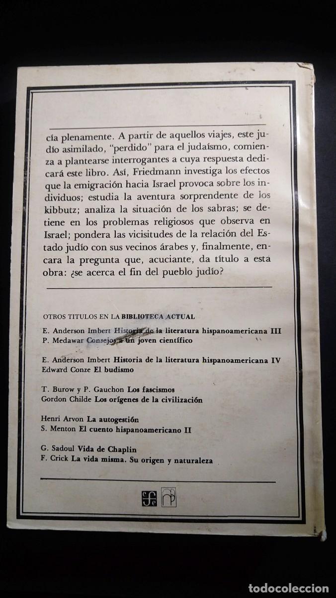 Libros de segunda mano: &iquest;EL FIN DEL PUEBLO JUD&Iacute;O?- GEORGES FRIEDMANN - Foto 2