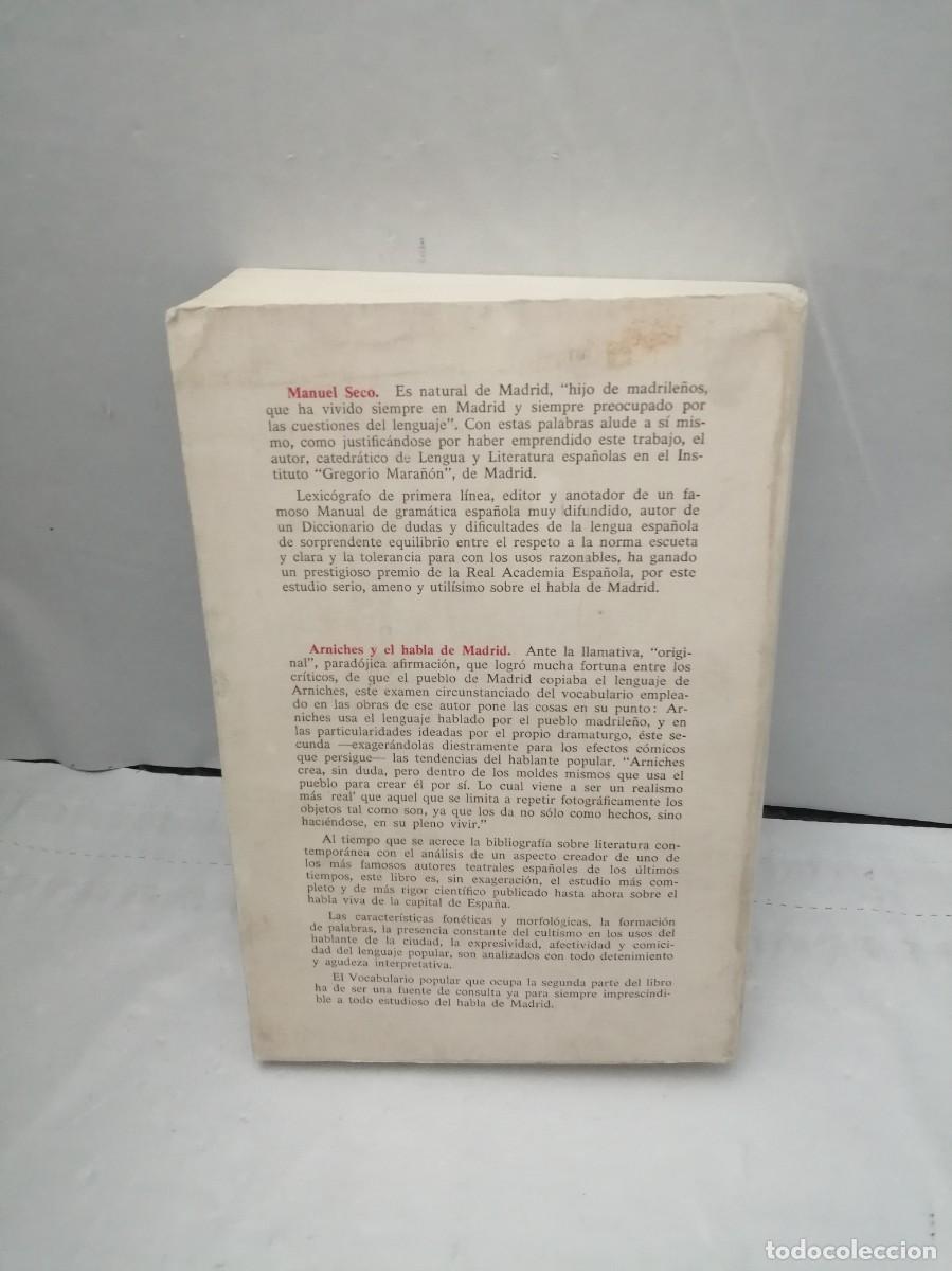 Libros de segunda mano: Arniches y el habla de Madrid (Primera edici&oacute;n) - Foto 2