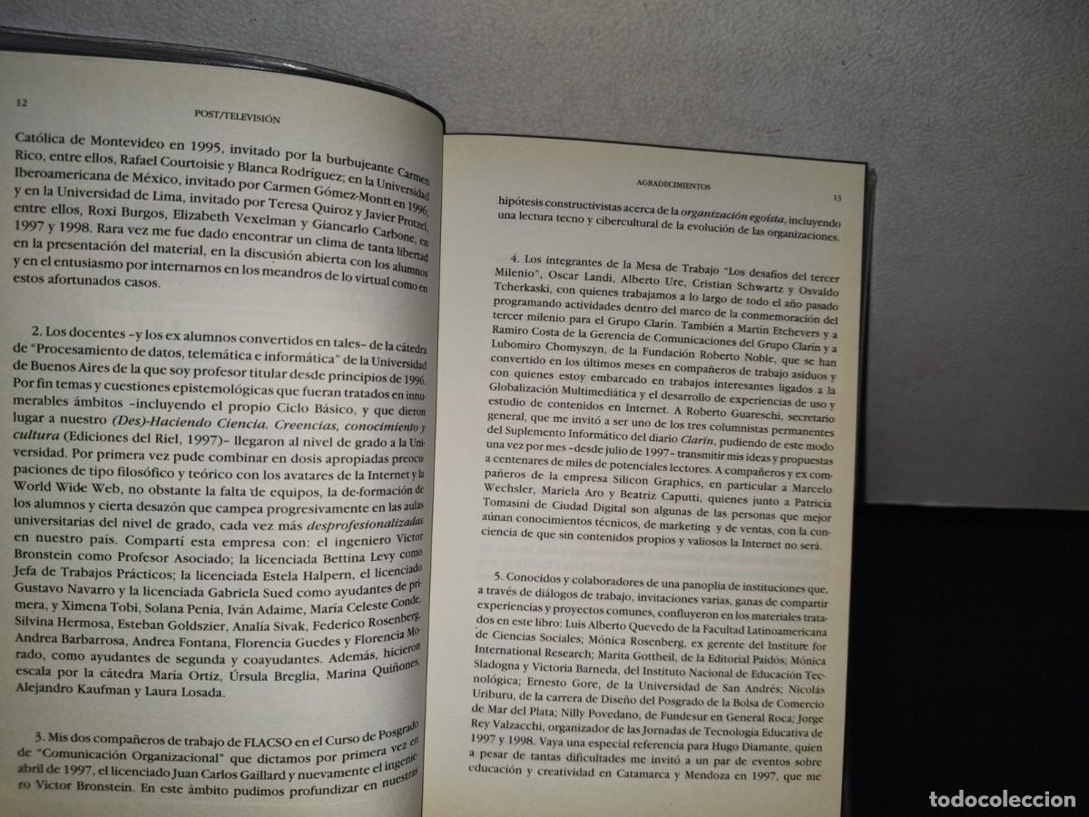 Libros de segunda mano: 82- POST/TELEVISI&Oacute;N. ECOLOG&Iacute;A DE LOS MEDIOS EN LA ERA DE INTERNET - ALEJANDRO PISCITELLI - Foto 11