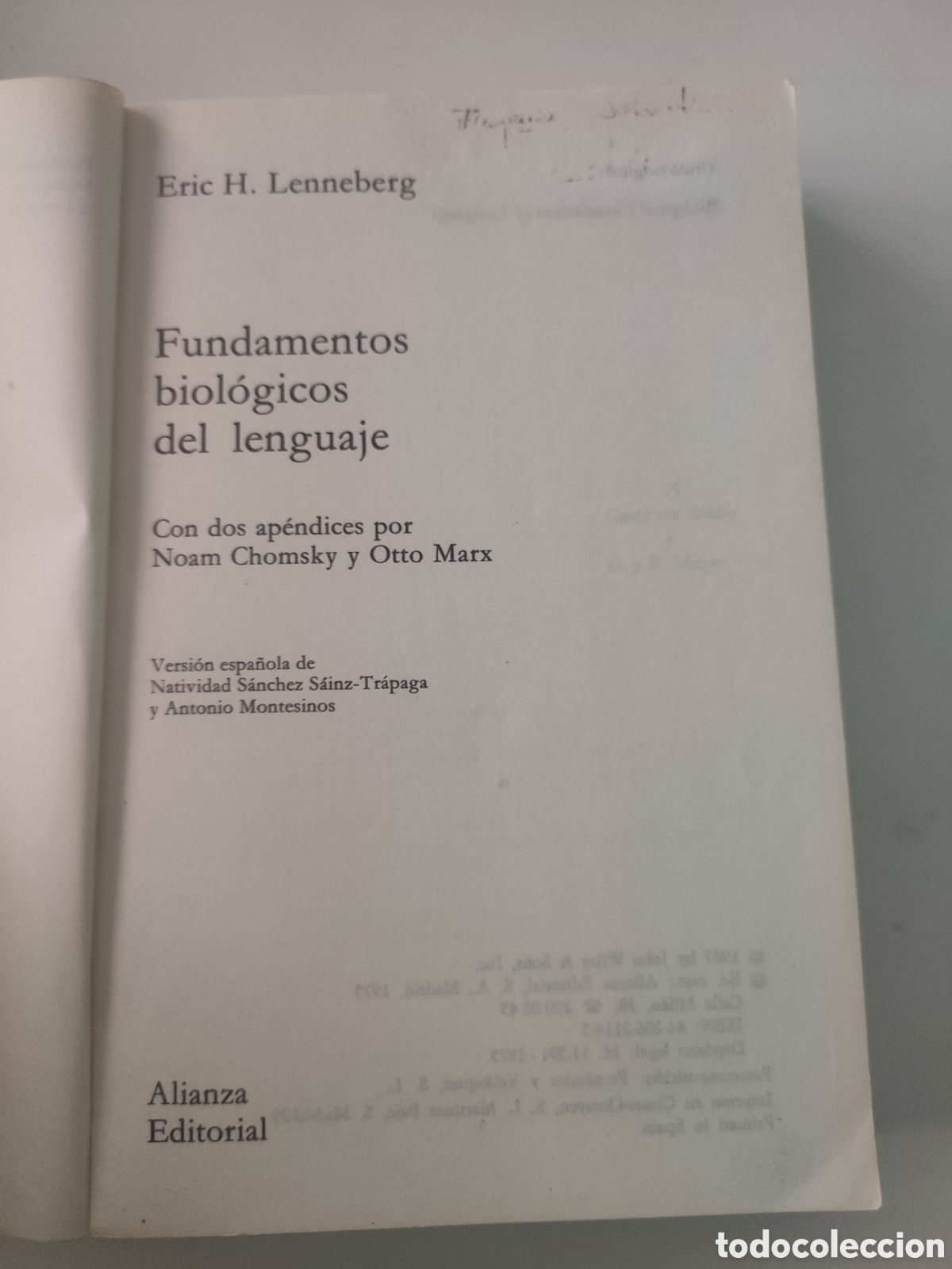 Libros de segunda mano: FUNDAMENTOS BIOLOGICOS DEL LENGUAJE .- E H Lennberg - Foto 3