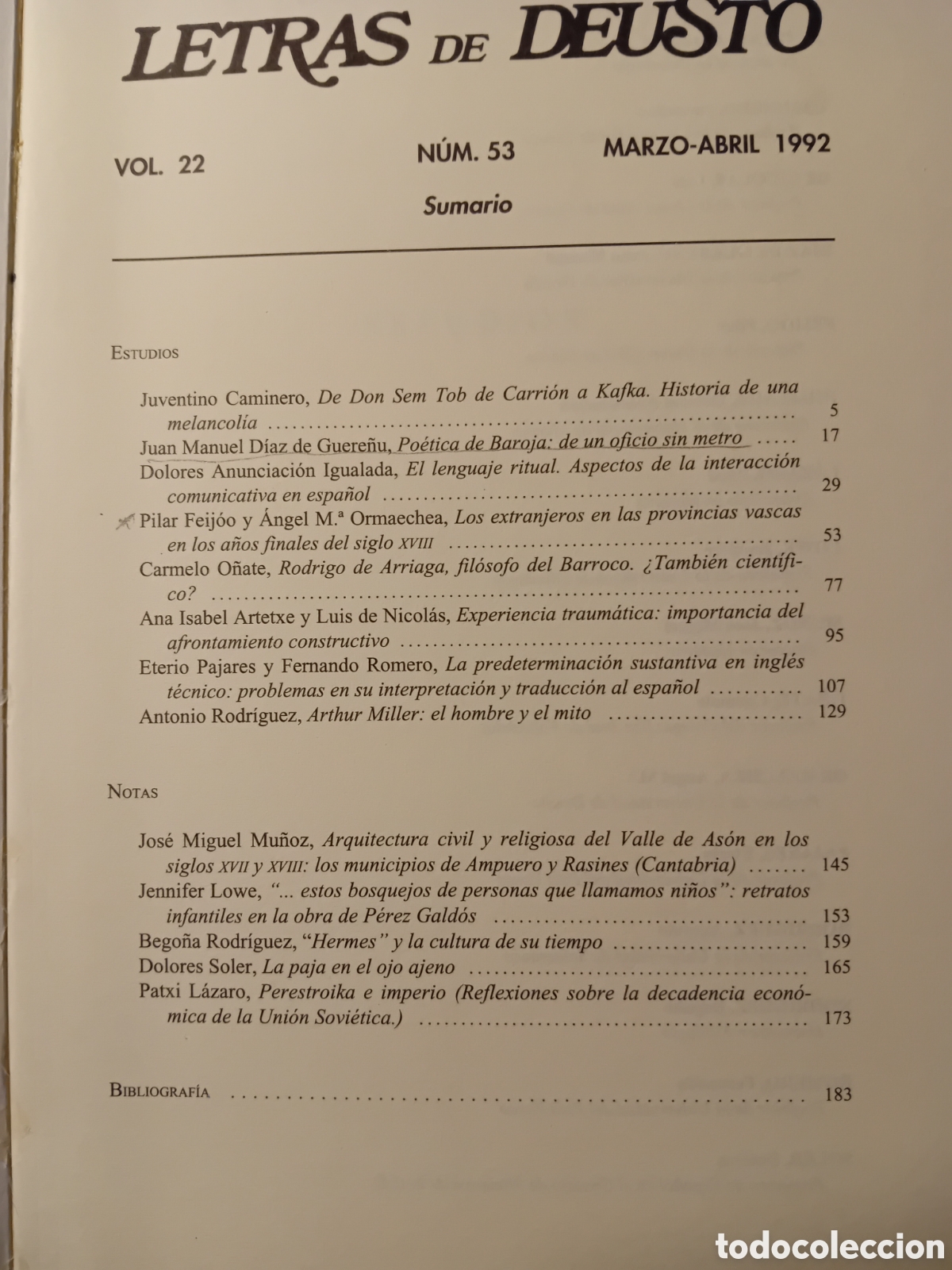 Libros de segunda mano: Letras de Deusto n&ordm; 53 marzo-abril 1992 - VVAA - Foto 2