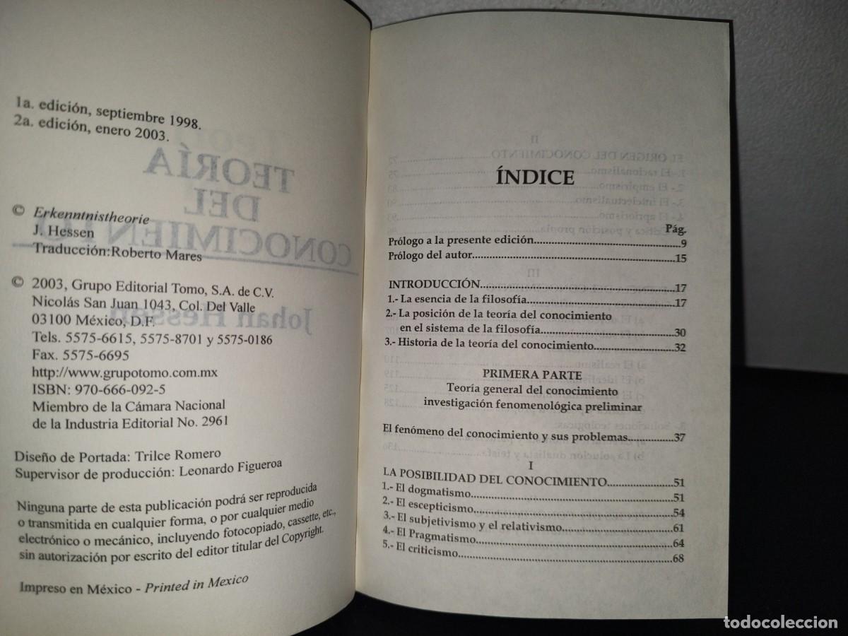 Libros de segunda mano: 84- TEOR&Iacute;A DEL CONOCIMIENTO - J. HESSEN - Foto 6