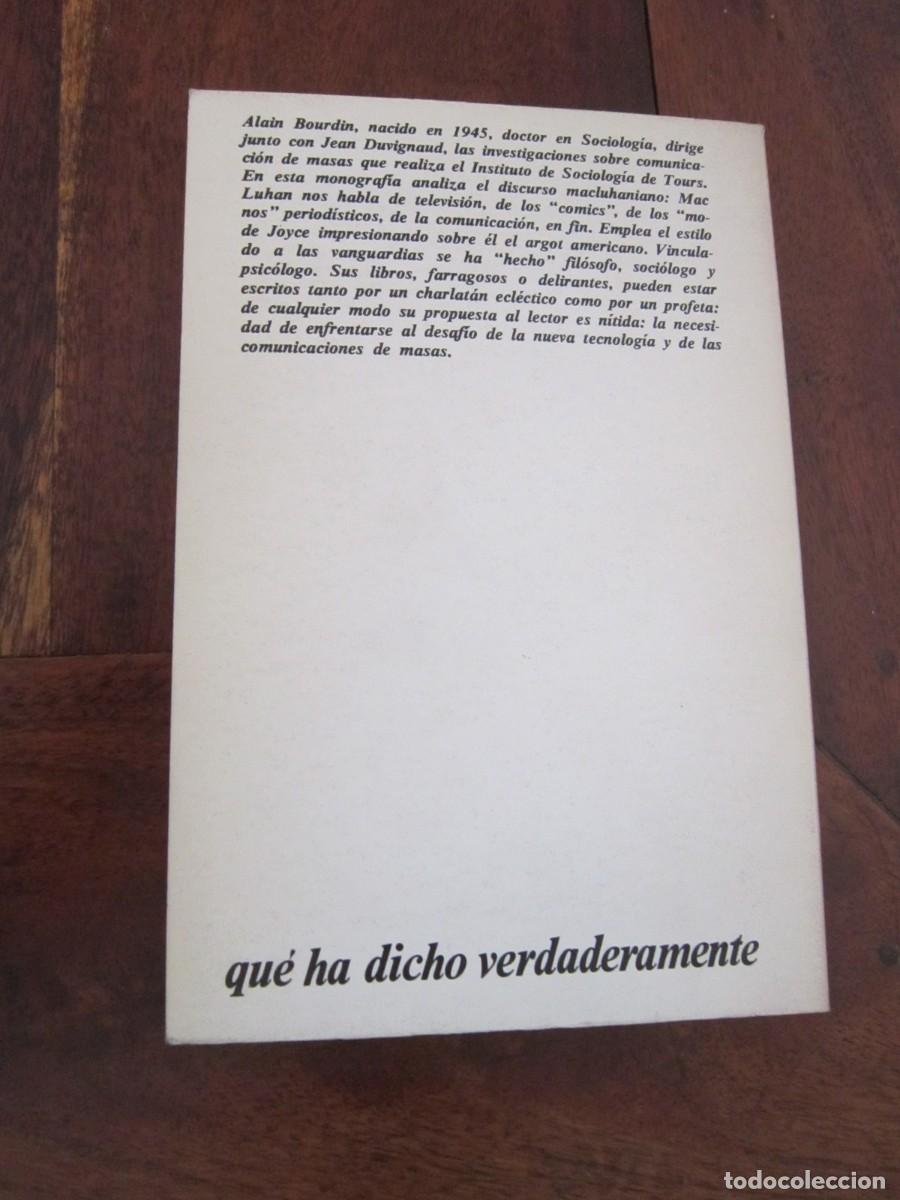 Libros de segunda mano: QUE HA DICHO VERDADERAMENTE MAC LUHAN. Alan Bourdin. Doncel 1973 1&ordf; edici&oacute;n - Foto 2