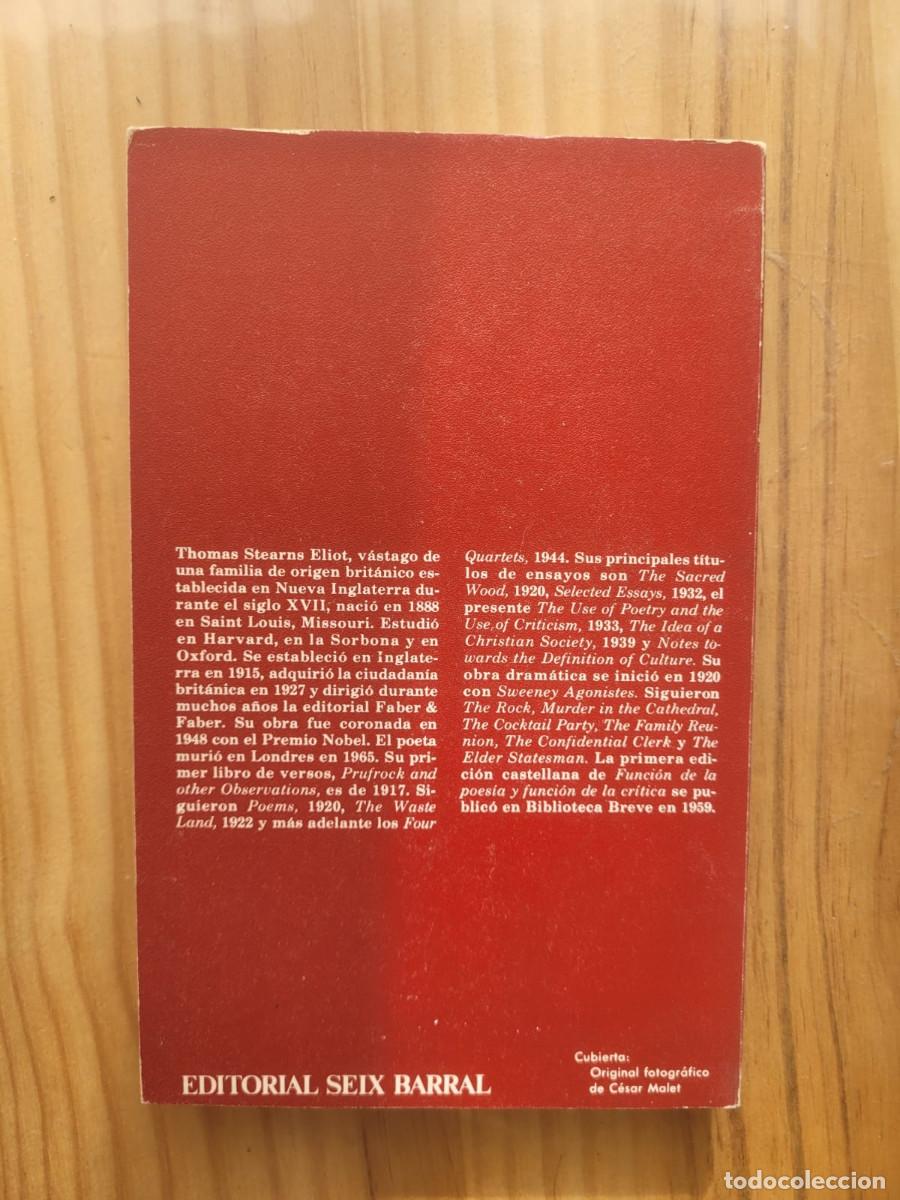 Libros de segunda mano: FUNCI&Oacute;N DE LA POES&Iacute;A Y FUNCI&Oacute;N DE LA CR&Iacute;TICA - T. S. ELIOT - Foto 3