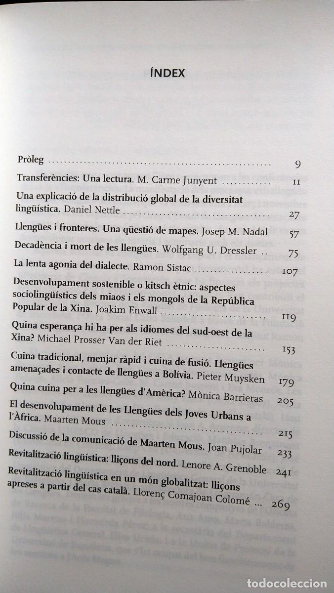 Libros de segunda mano: TRANSFERENCI&Egrave;S.LA MANIFESTACI&Oacute; DELS PROCESSOS EXTRALINGU&Iacute;STICS EN LES LLENGUES DEL M&Oacute;N - Foto 3