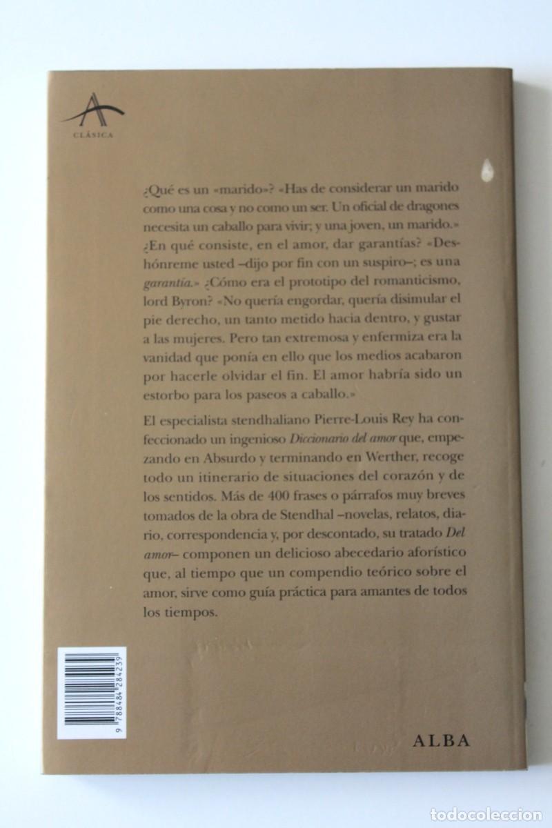 Libros de segunda mano: Stendhal - Diccionario del amor - Alba - Foto 3