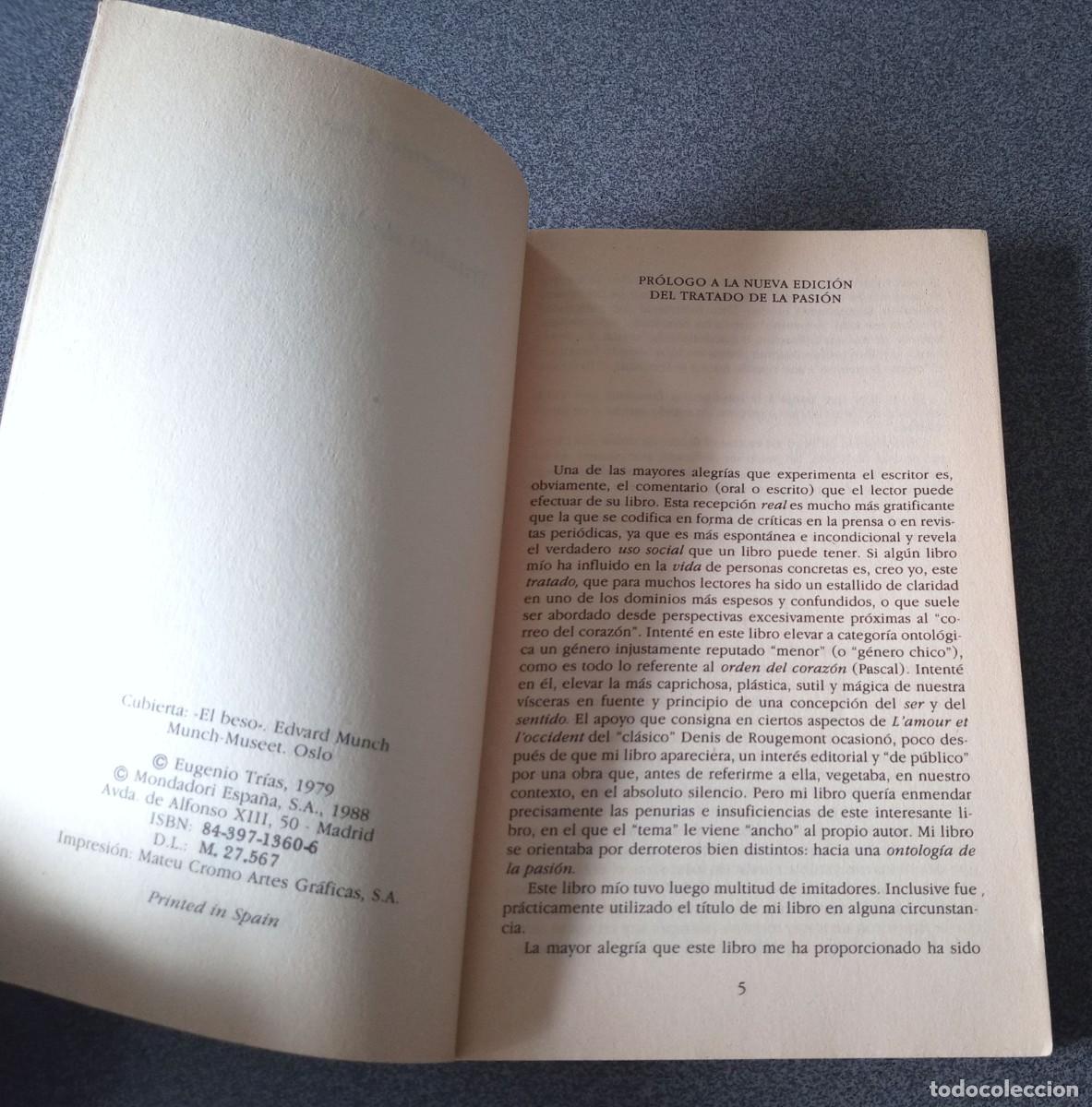 Libros de segunda mano: Tratado De La Pasi&oacute;n Eugenio Tr&iacute;as - Foto 5