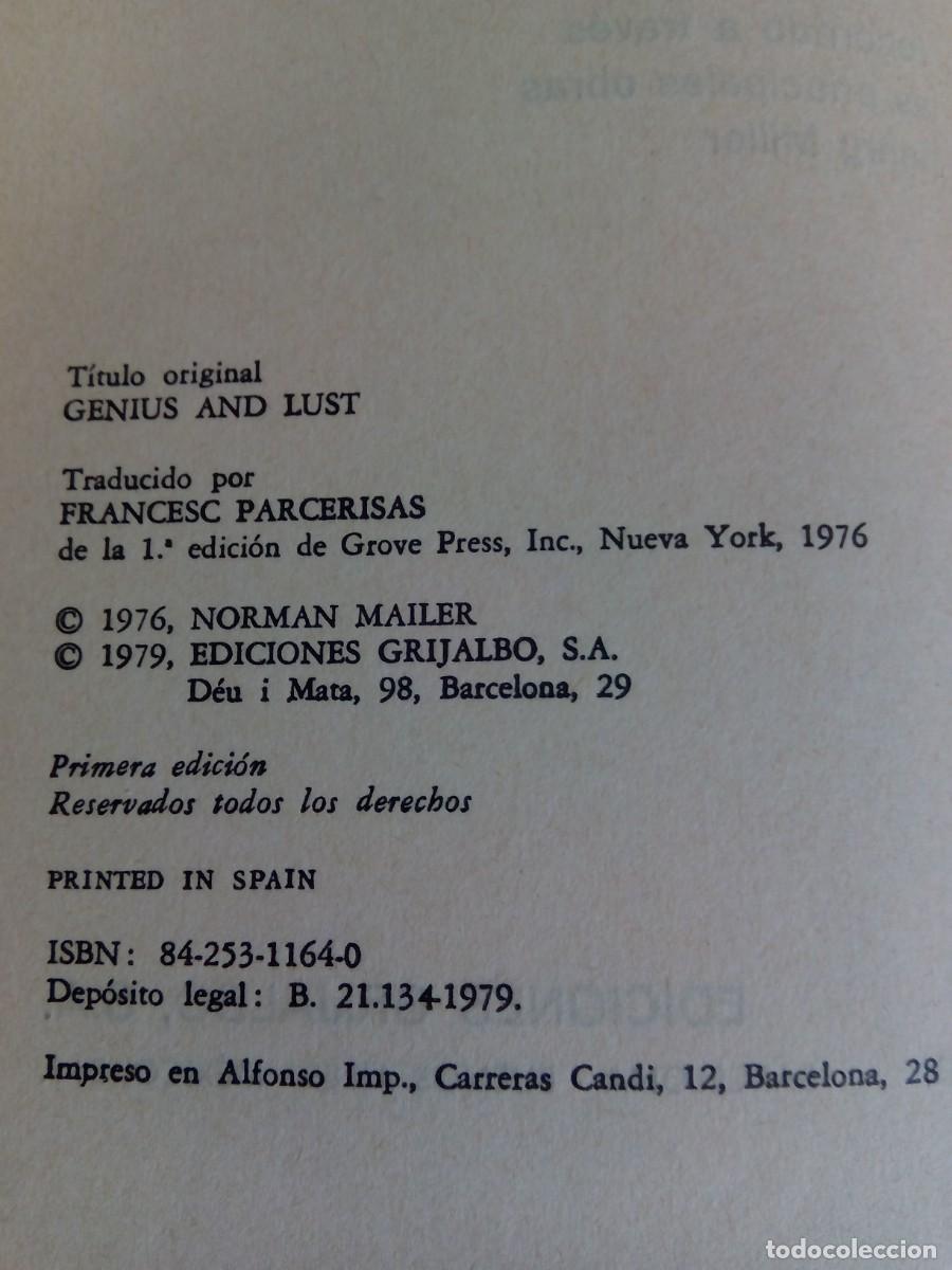 Libros de segunda mano: GENIO Y LUJURIA. HENRY MILLER / NORMAN MAILER - Foto 4