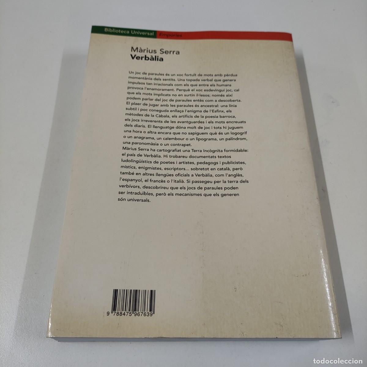 Libros de segunda mano: MARIUS SERRA. VERB&Agrave;LIA. - Foto 2