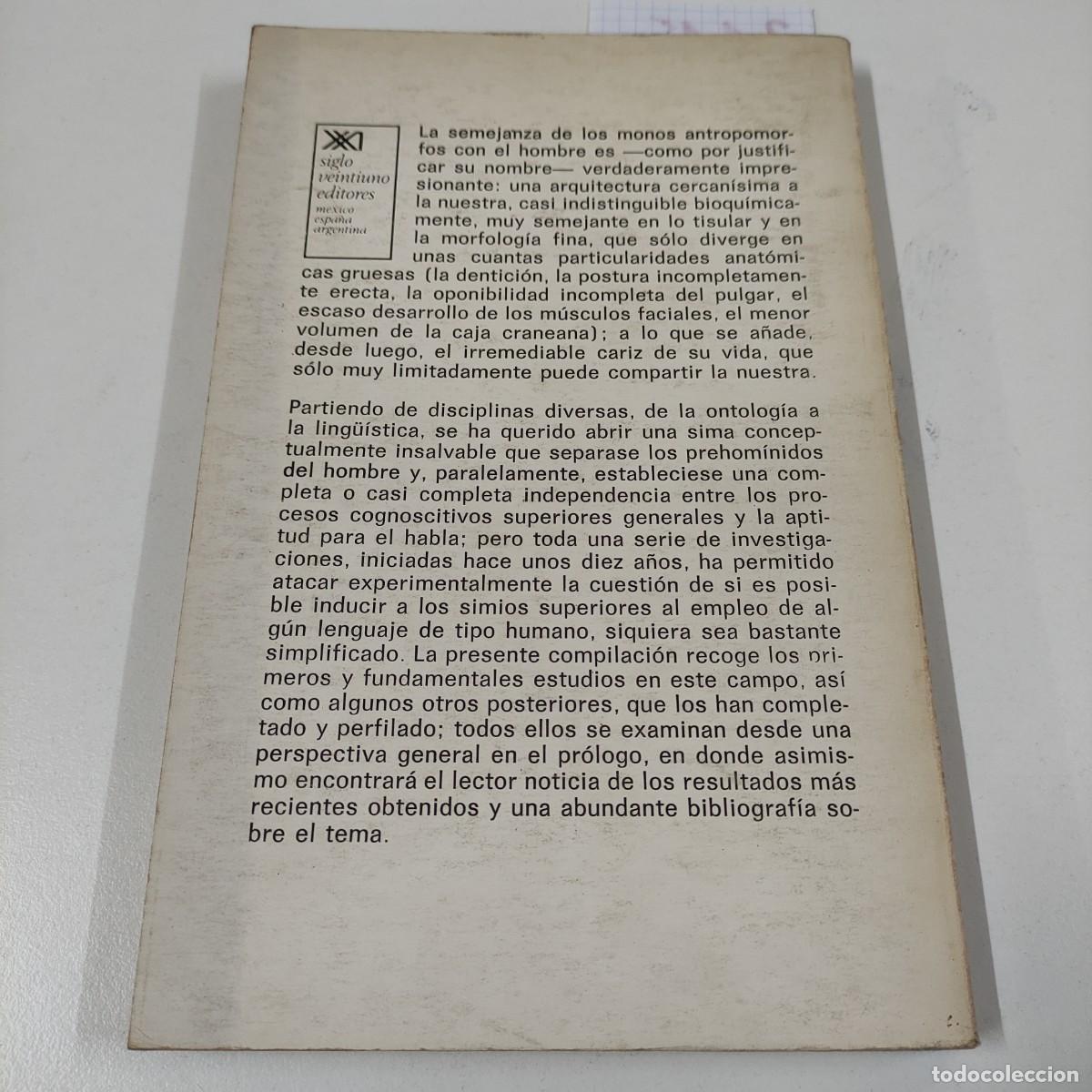 Libros de segunda mano: SOBRE EL LENGUAJE DE LOS ANTROPOIDES - Foto 2