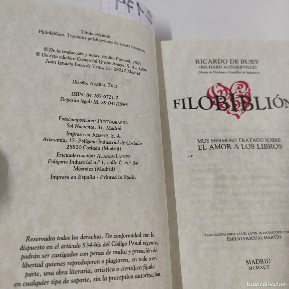 Libros de segunda mano: FILOBIBLI&Oacute;N. - Foto 3