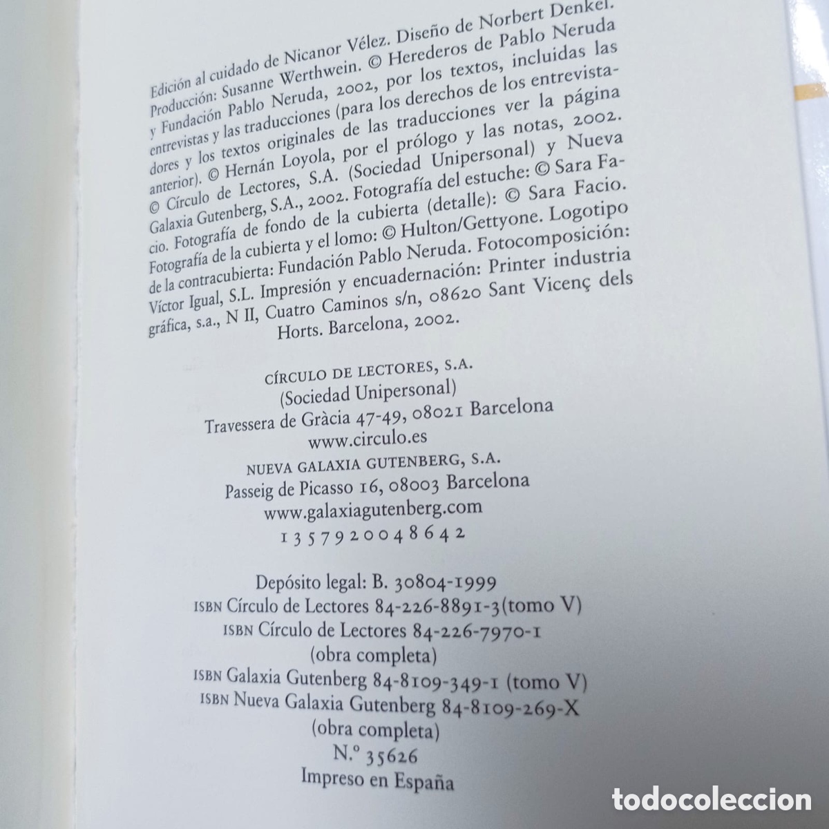 Libros de segunda mano: Pablo Neruda. Obras Completas de Pablo Neruda. - Foto 8