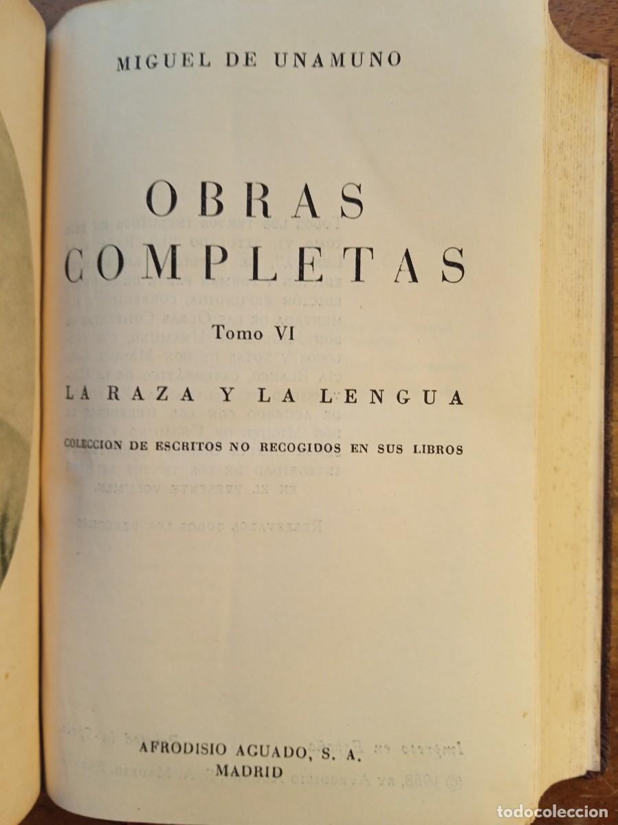 Libros de segunda mano: Unamuno obras completas la raza y la lengua - Foto 4
