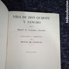 Libros de segunda mano: VIDA DE DON QUIJOTE Y SANCHO, /MIGUEL DE. CERVANTES SAAVEDRA. EXPLICADA Y COMENTADA POR UNAMUNO,1938