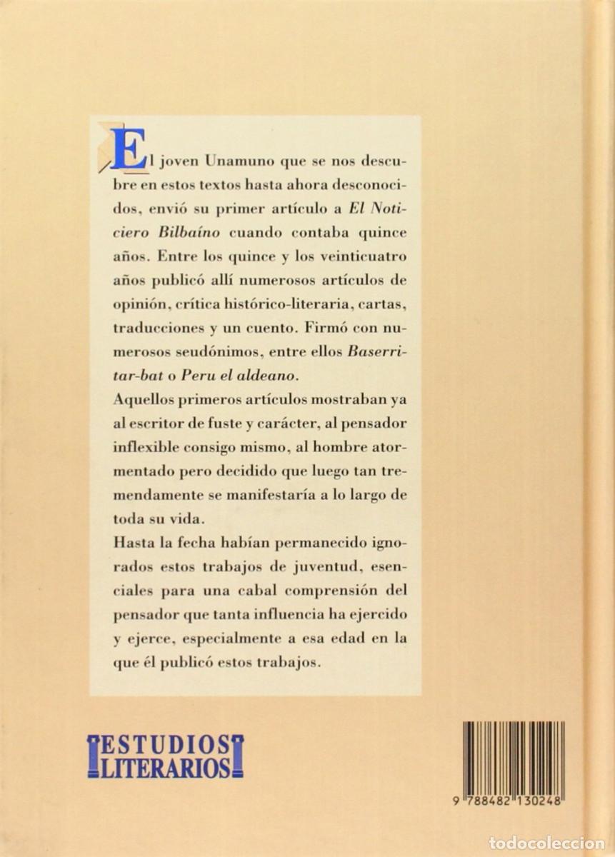 Libros de segunda mano: Miguel de Unamuno - Prensa de juventud (1995) - Foto 2