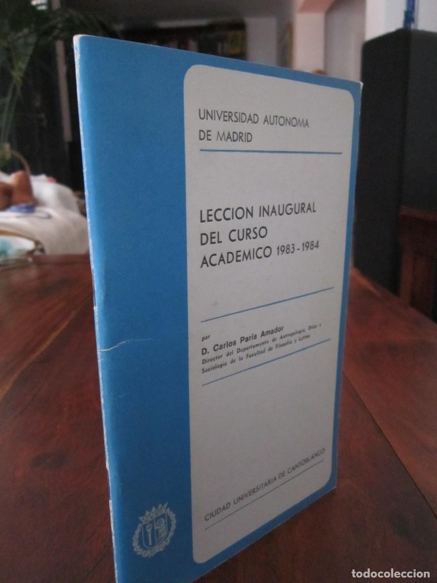 Second hand books: LECCI&Oacute;N INAUGURAL DEL CURSO ACADEMICO 1983-1984 Carlos Par&iacute;s Amador Ciudad Universitaria Cantoblanco