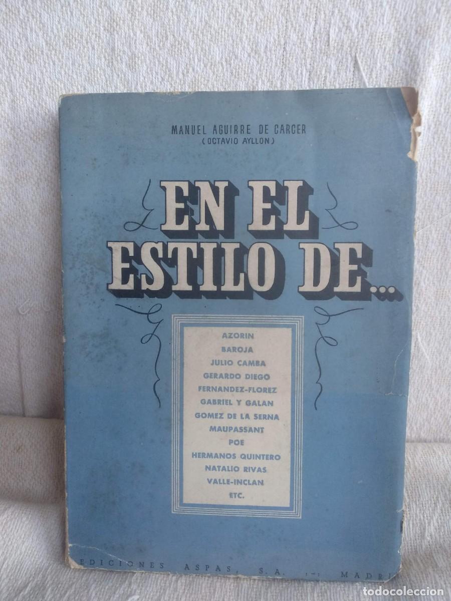 Libros de segunda mano: En el estilo de.. - M Aguirre de Carcer - Foto 1