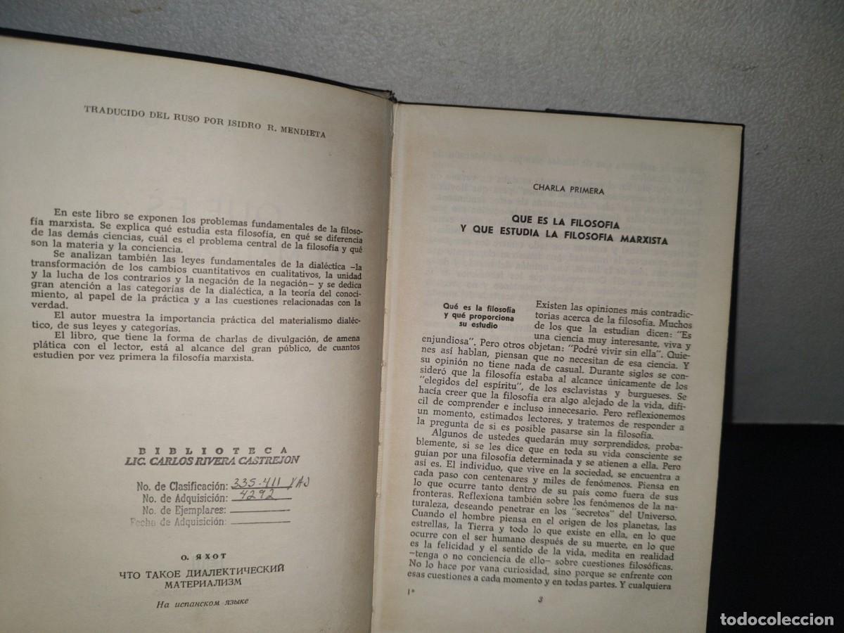 Libros de segunda mano: 86- QU&Eacute; ES EL MATERIALISMO DIAL&Eacute;CTICO - O. YAJOT - EDITORIAL PROGRESO, MOSC&Uacute; - 70S - Foto 4