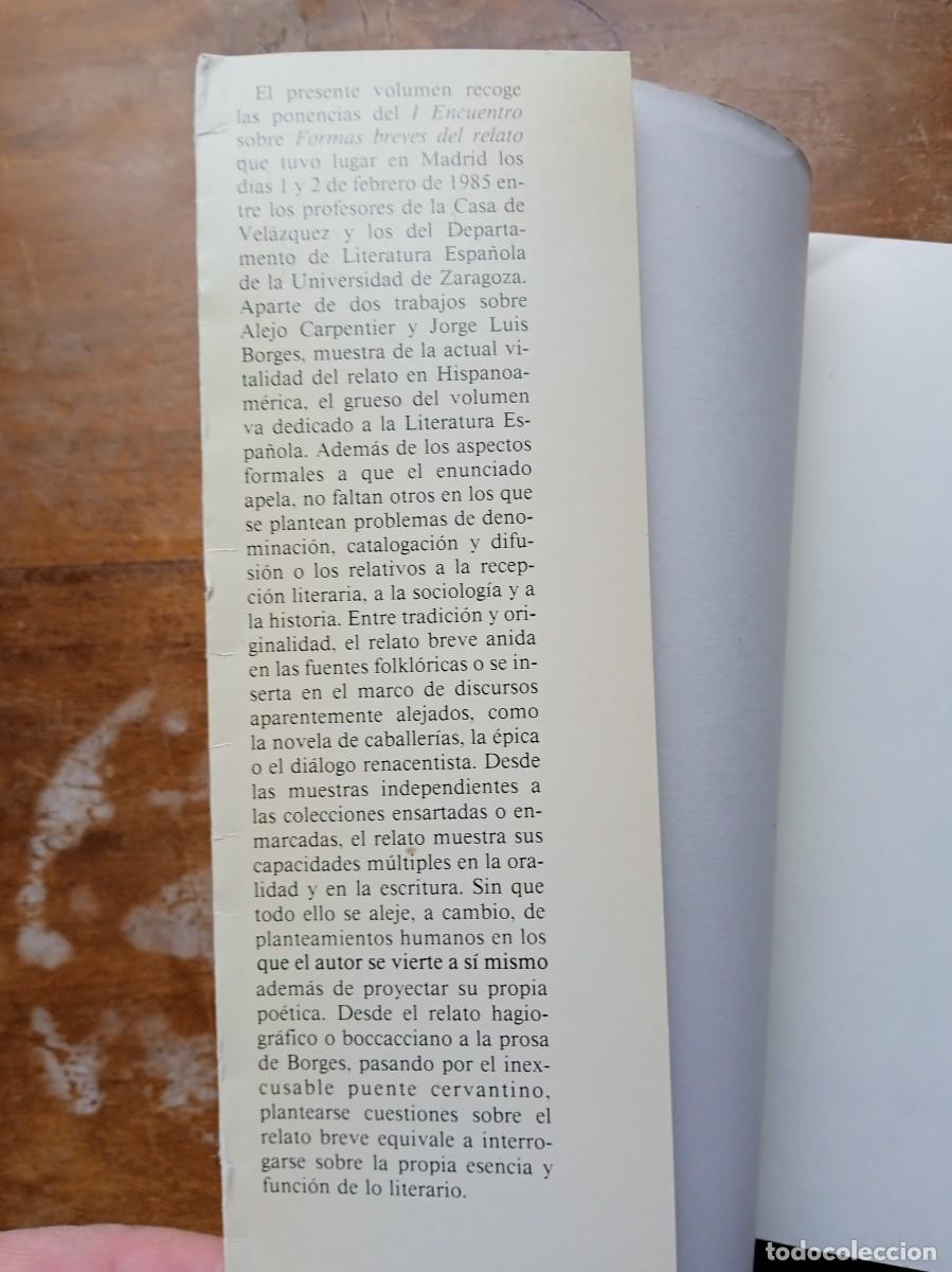 Libros de segunda mano: Formas breves del relato Coloquio 1985 - Foto 2