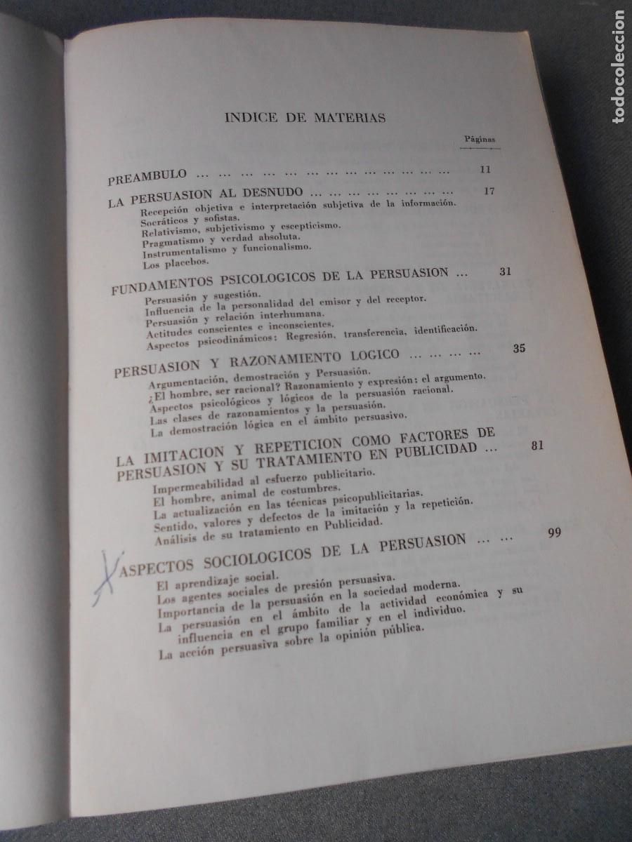 Libros de segunda mano: TECNICAS DE LA PUBLICIDAD PERSUASIVA - Foto 3