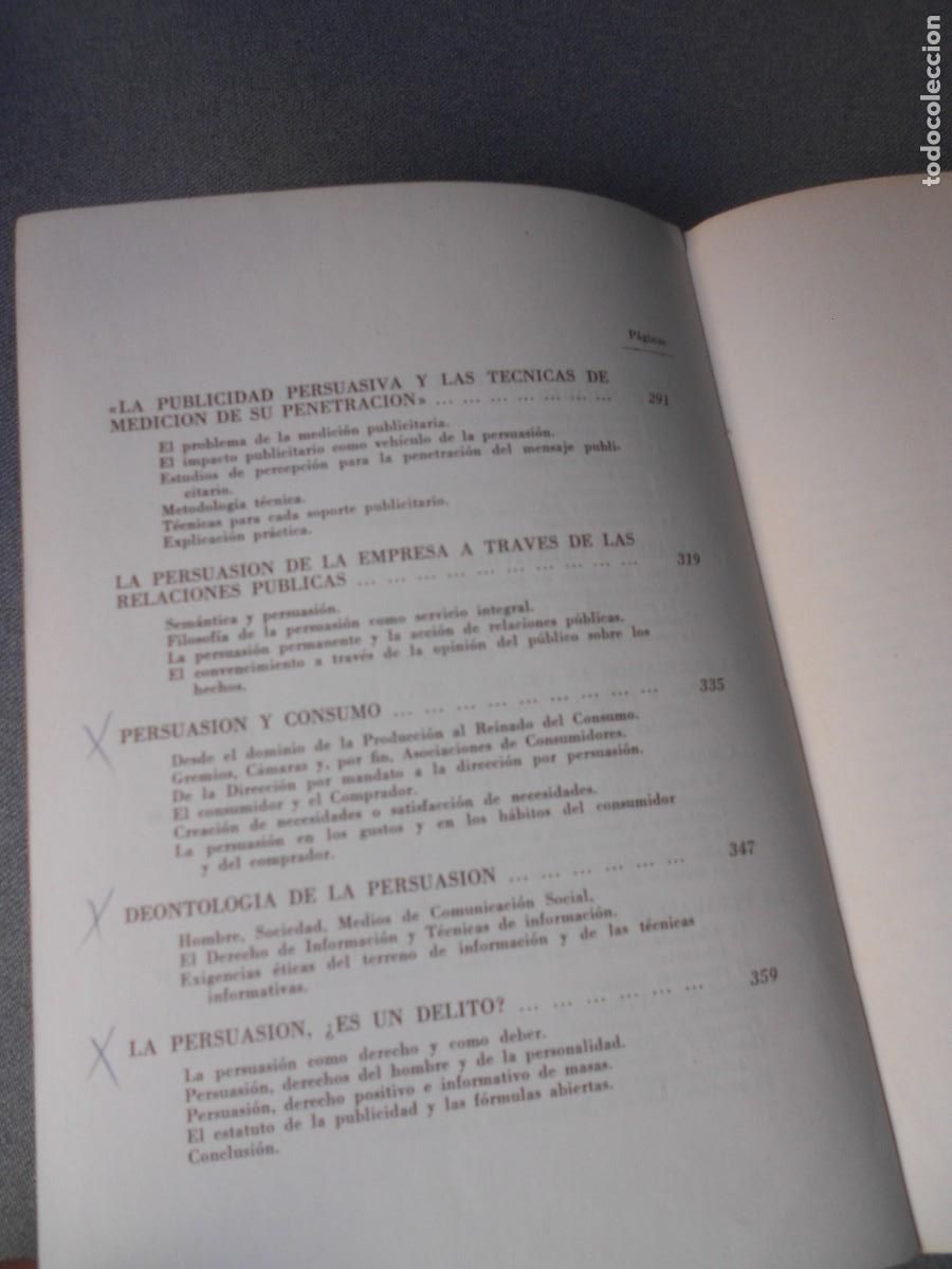Libros de segunda mano: TECNICAS DE LA PUBLICIDAD PERSUASIVA - Foto 5