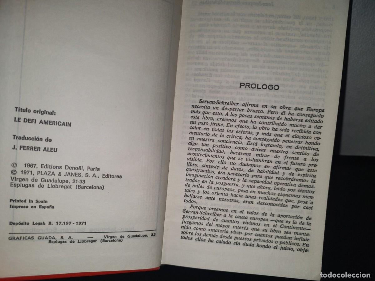 Libros de segunda mano: 95- EL DESAF&Iacute;O AMERICANO - JEAN-JACQUES SERVAN-SCHREIBER - Foto 6