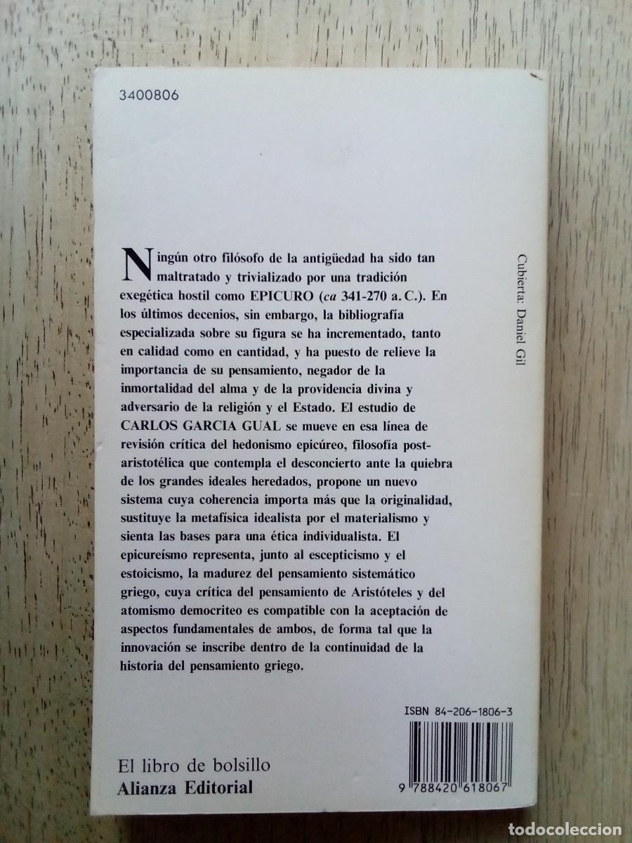 Libros de segunda mano: Epicuro. Carlos Garc&iacute;a Gual - Foto 2