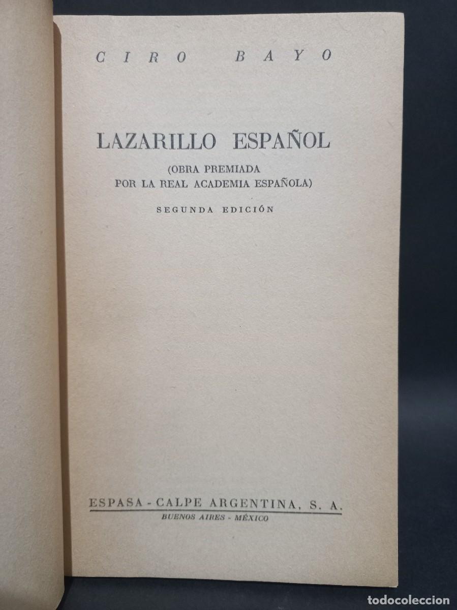 Libros de segunda mano: CIRO BAYO - LAZARILLO ESPA&Ntilde;OL - 1946 - Foto 2