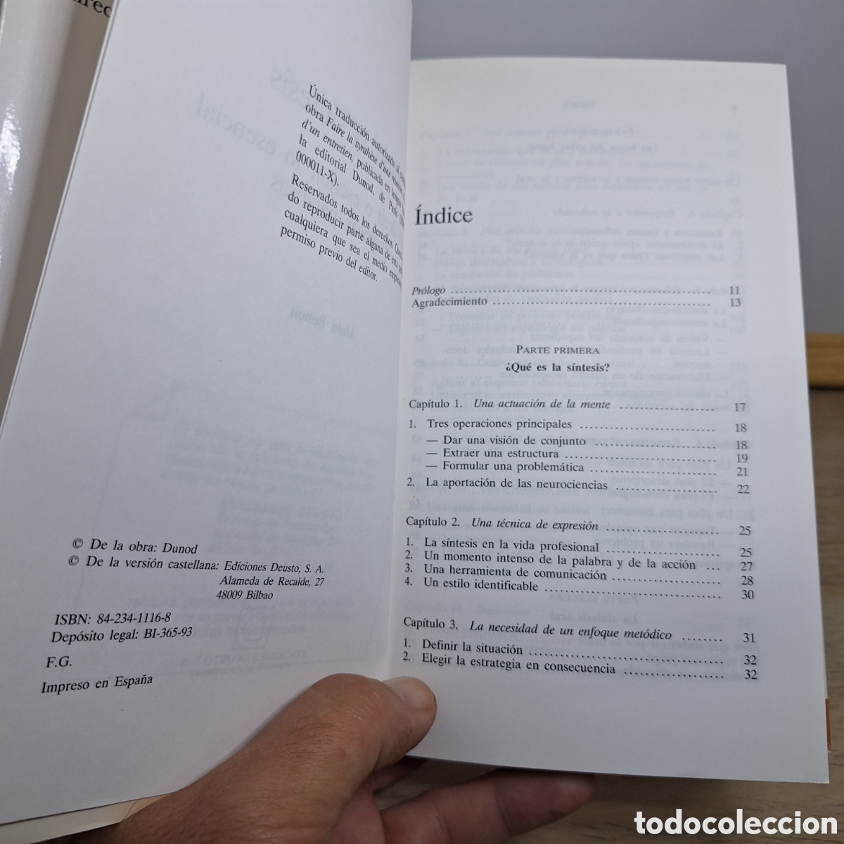 Libros de segunda mano: ⚜️ ✅✅✅✅⬛ Hacer la s&iacute;ntesis. Benoit. Deusto, 1993. 230 pp. 305 g - Foto 3
