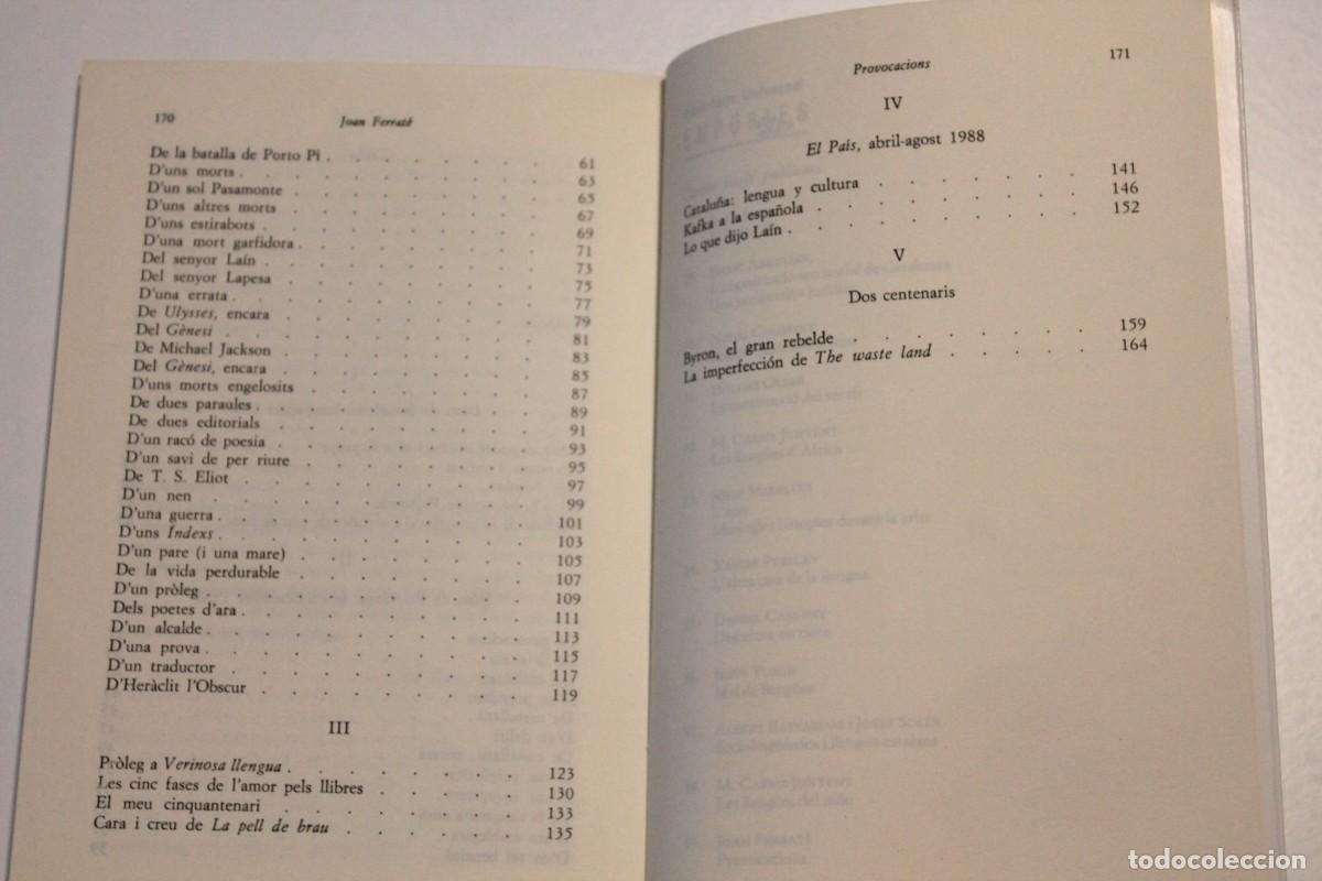 Libros de segunda mano: Joan Ferrat&eacute; - Provocacions - Emp&uacute;ries - Foto 4