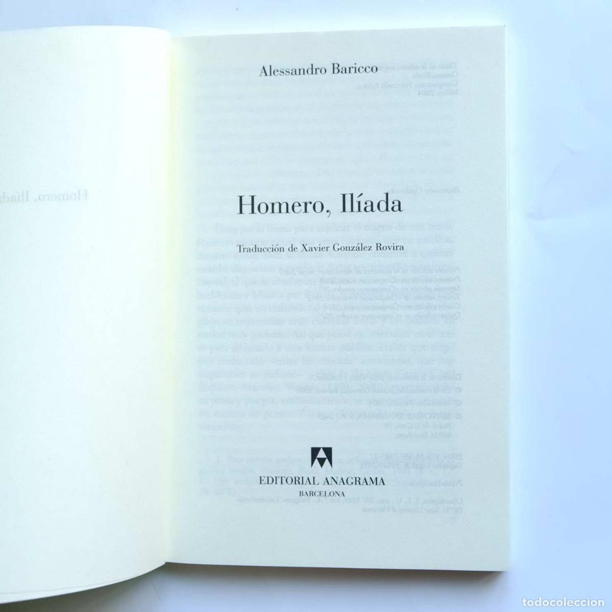 Libros de segunda mano: Homero, Iliada - Alessandro Baricco - Foto 2