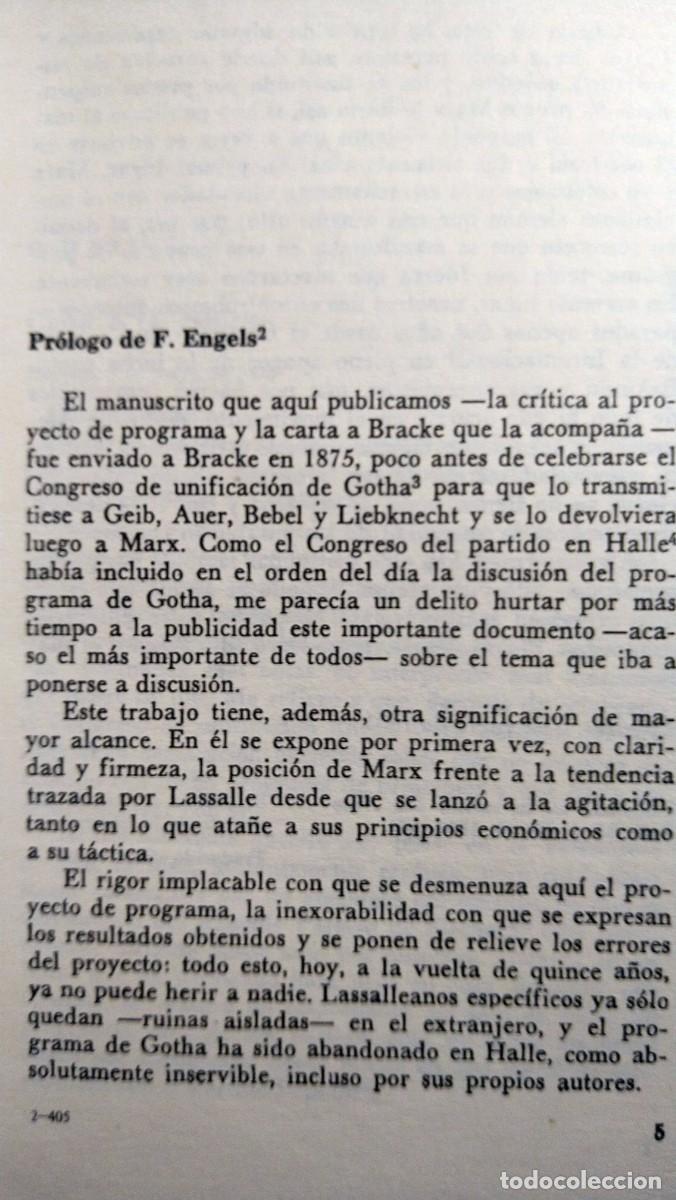 Libros de segunda mano: CR&Iacute;TICA DEL PROGRAMA DE GOTHA - MARX - Foto 4