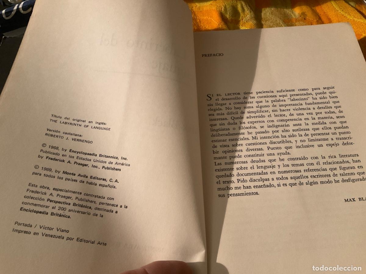 Libros de segunda mano: EL LABERINTO DEL LENGUAJE. MAX BLACK. MONTE AVILA EDITORES - Foto 4