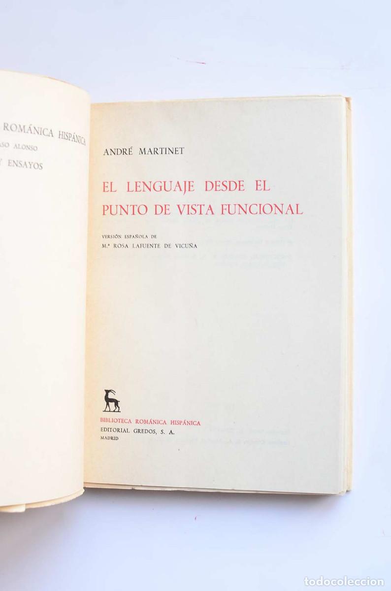 Libros de segunda mano: El lenguaje desde el punto de vista funcional - MARTINET, Andr&eacute; - Foto 2