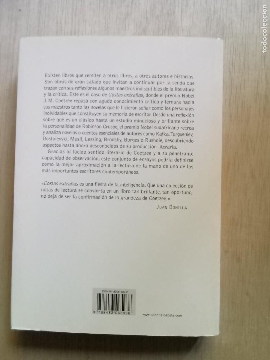 Libros de segunda mano: J.M. Coetzee. Costas Extra&ntilde;as. Ensayos, 1986-1999 - Foto 4