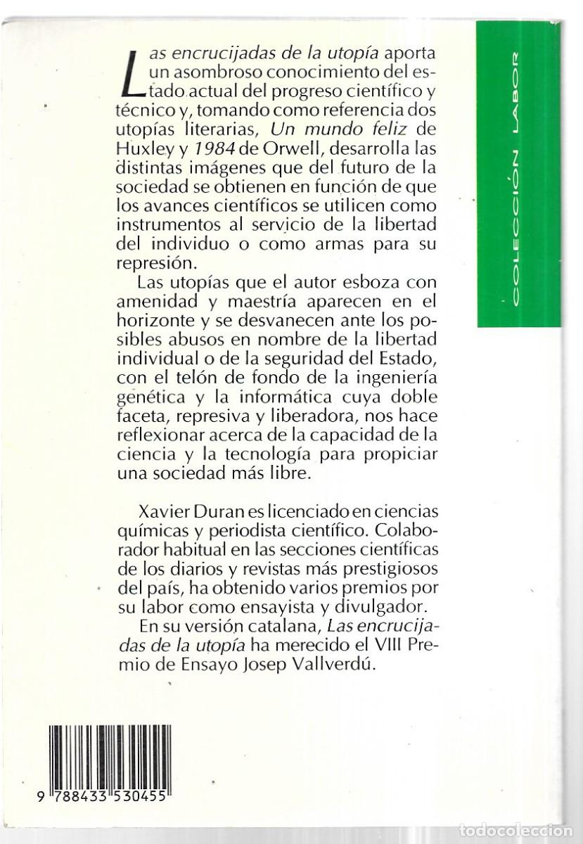 Libros de segunda mano: Xavier Duran . Las encrucijadas de la utop&iacute;a - Foto 2