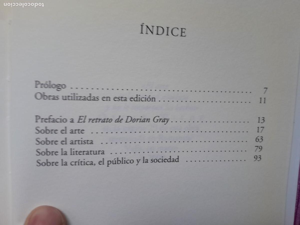 Libros de segunda mano: SOBRE EL ARTE Y EL ARTISTA. OSCAR WILDE. LOS CINCO ELEMENTOS 2000 - Foto 5