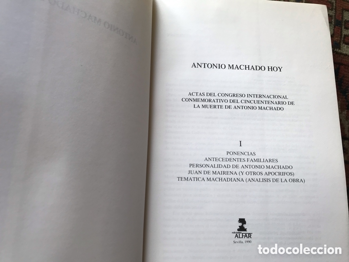Libros de segunda mano: Antonio Machado hoy. I. Ediciones Alfar. - Foto 3
