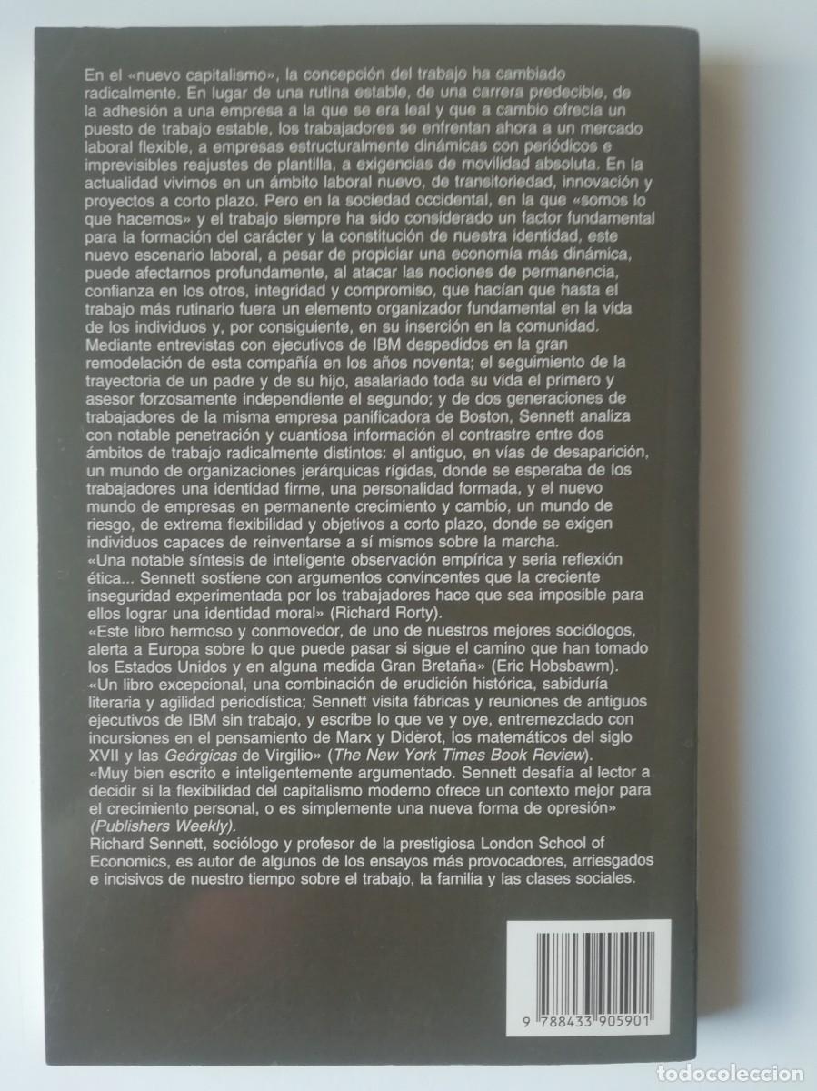 Libros de segunda mano: LA CORROSI&Oacute;N DEL CAR&Aacute;CTER - RICHARD SENNETT - ED. ANAGRAMA 2000 - Foto 2