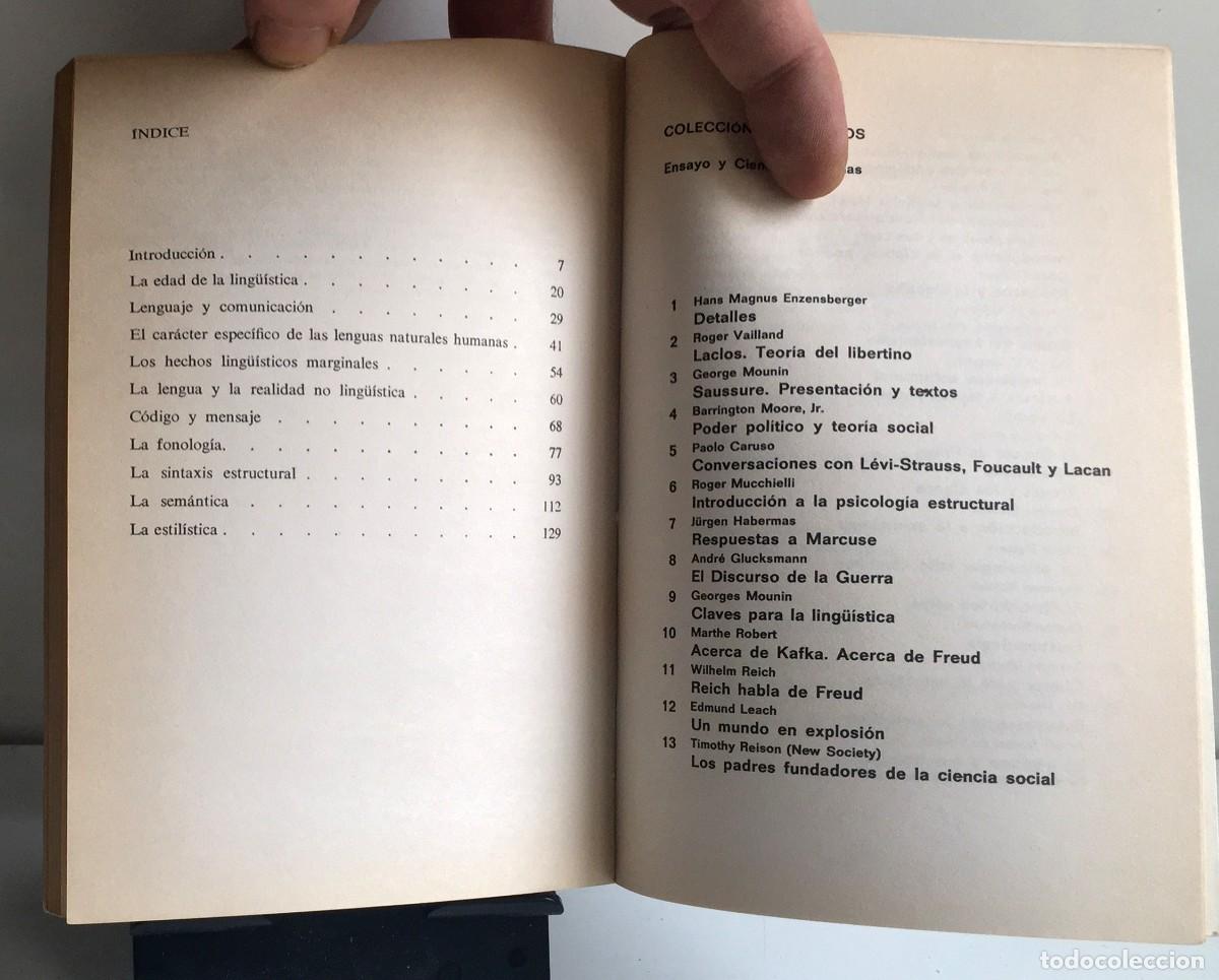 Libros de segunda mano: CLAVES PARA LA LING&Uuml;&Iacute;STICA. Georges Mounin - Foto 6