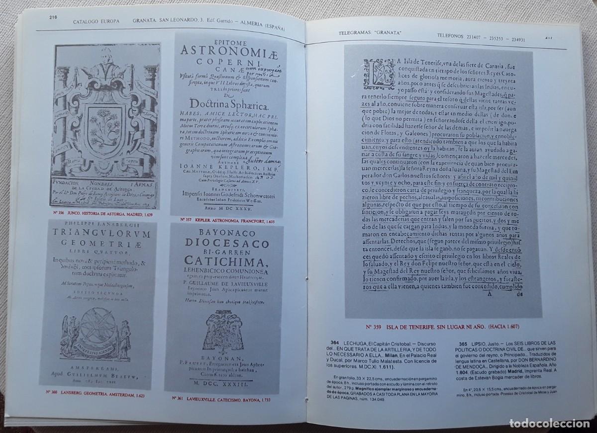 Libros de segunda mano: GRANATA. LIBROS ANTIGUOS. CAT&Aacute;LOGO EUROPA. - Foto 4