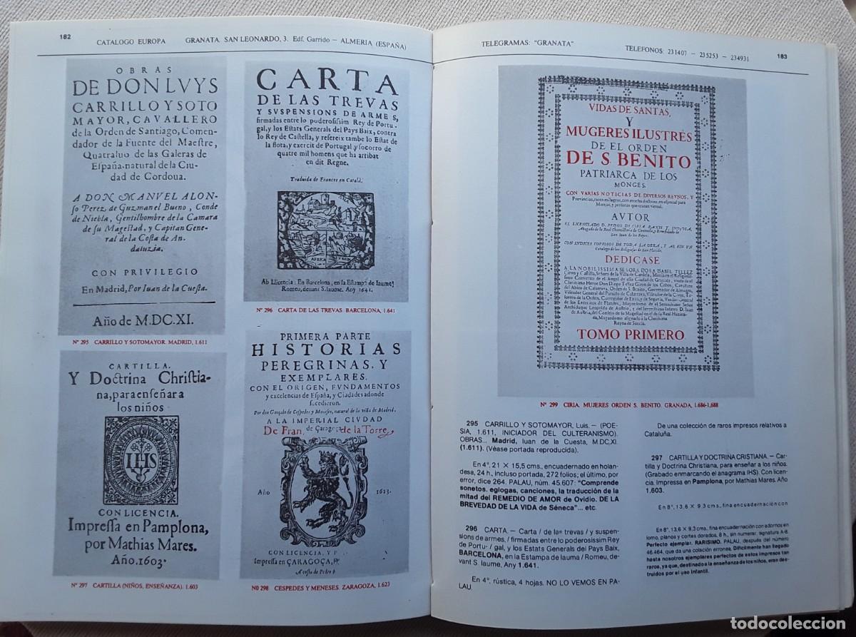 Libros de segunda mano: GRANATA. LIBROS ANTIGUOS. CAT&Aacute;LOGO EUROPA. - Foto 6