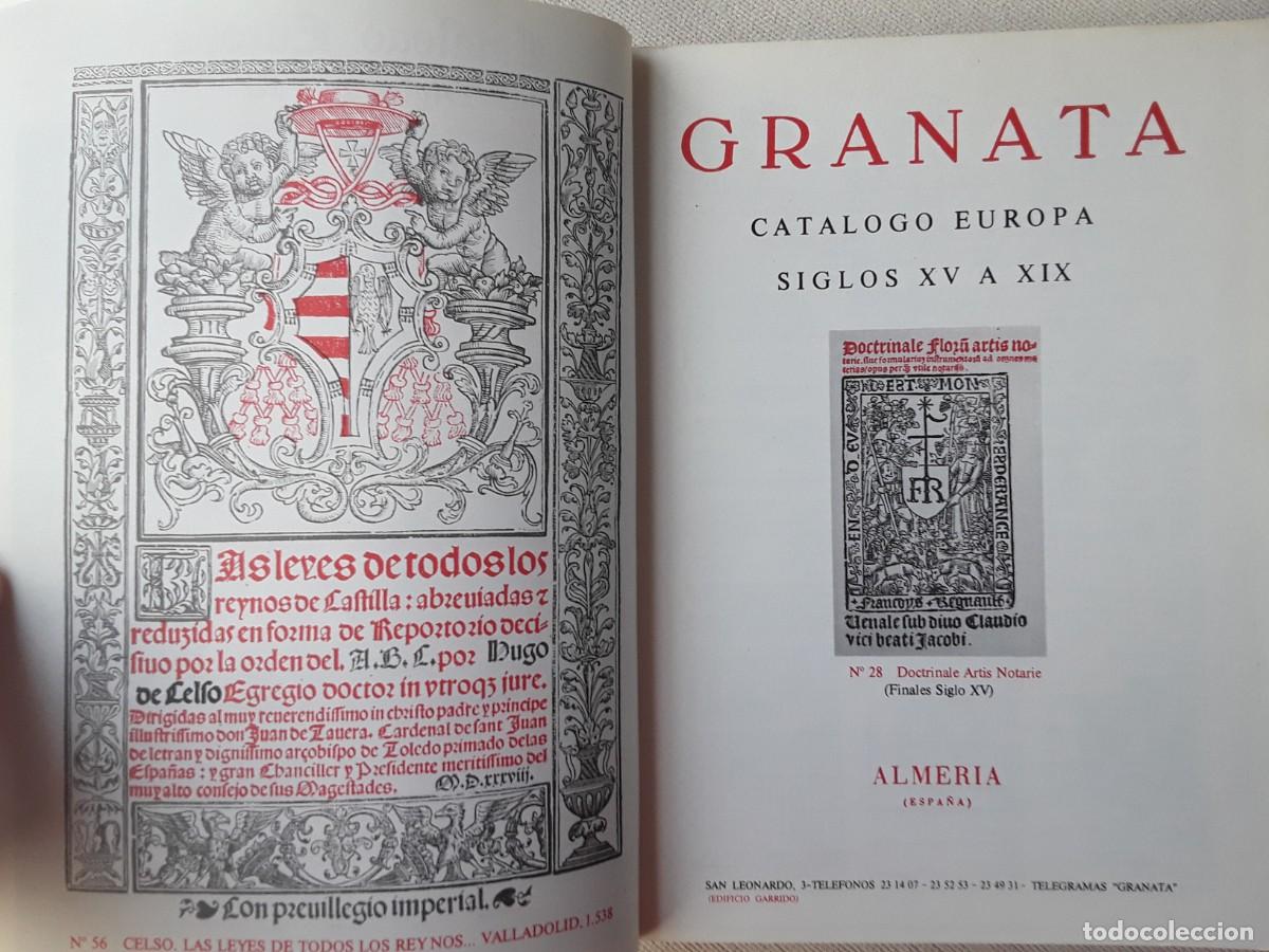 Libros de segunda mano: GRANATA. LIBROS ANTIGUOS. CAT&Aacute;LOGO EUROPA. - Foto 9