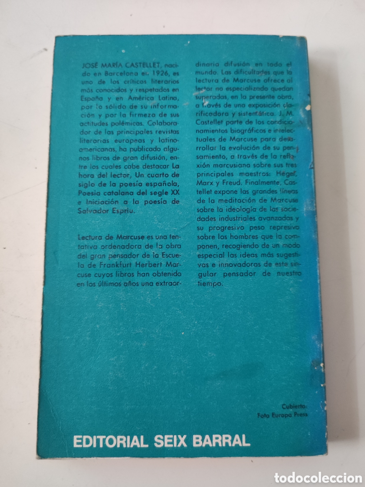 Libros de segunda mano: LECTURA DE MARCUSE .- J M Castellet - Foto 2