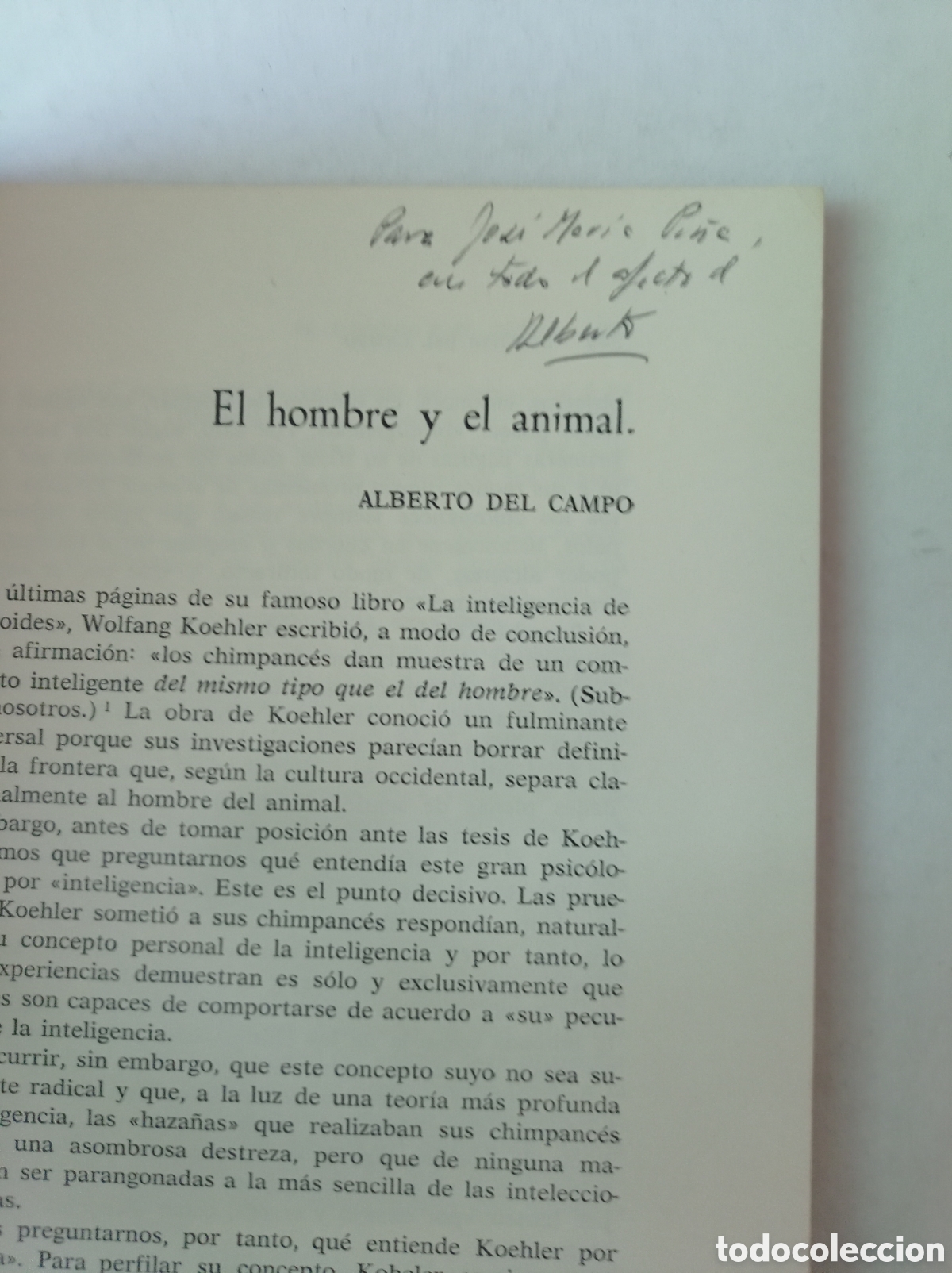Libros de segunda mano: El hombre y el animal. - Foto 2