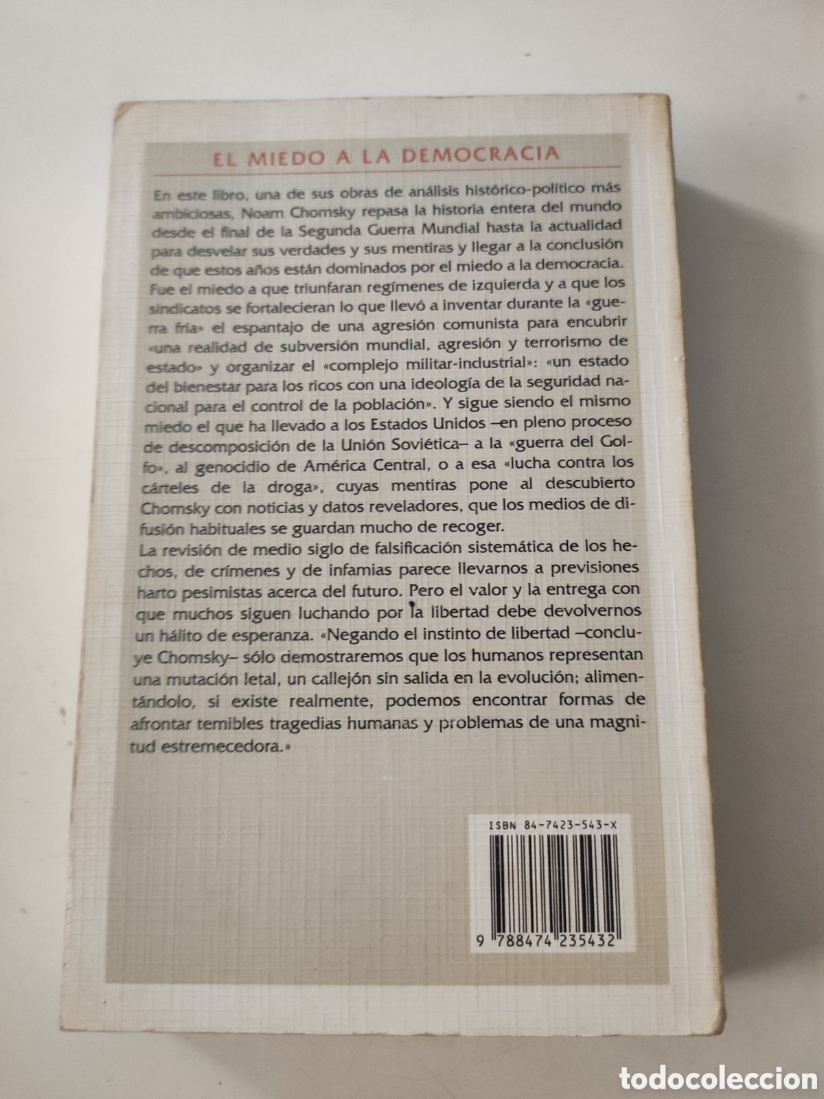 Libros de segunda mano: EL MIEDO A LA DEMOCRACIA .- Noam Chomsky - Foto 2