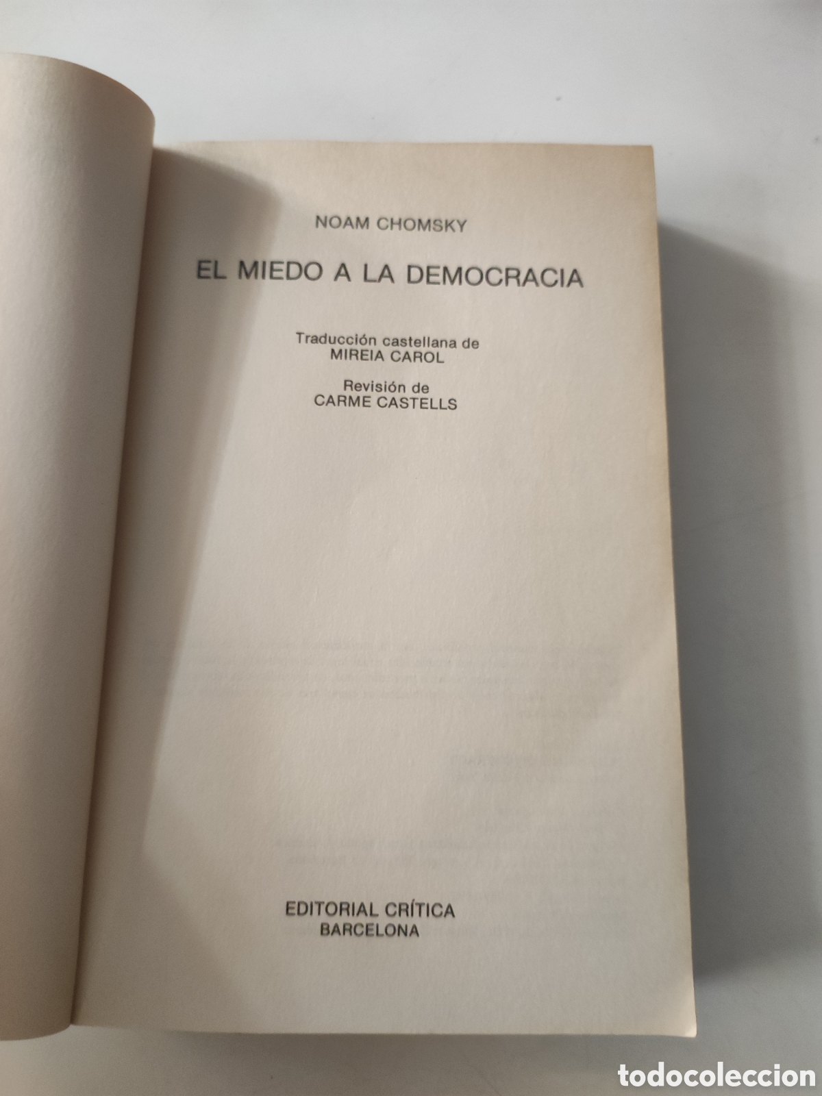 Libros de segunda mano: EL MIEDO A LA DEMOCRACIA .- Noam Chomsky - Foto 3