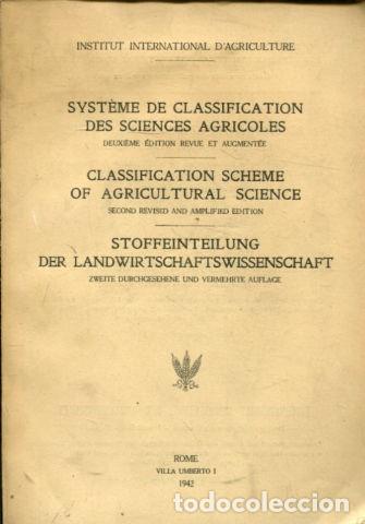 Libros de segunda mano: SYSTEME DE CLASSIFICATION DES SCIENCES AGRICOLES/CLASSIFICATION SCHEME OF AGRICULTURAL SCIENCE/STOFF - Foto 1